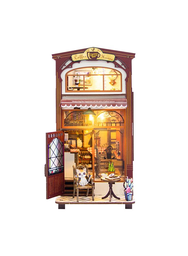 Bluejw Diy Cabin Cafe 3D Assembled Book Stand Building Model Russian Gift Assembled Toys - Image 4