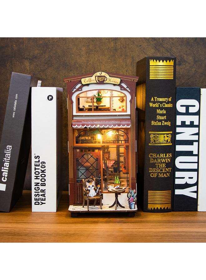 Bluejw Diy Cabin Cafe 3D Assembled Book Stand Building Model Russian Gift Assembled Toys - Image 2