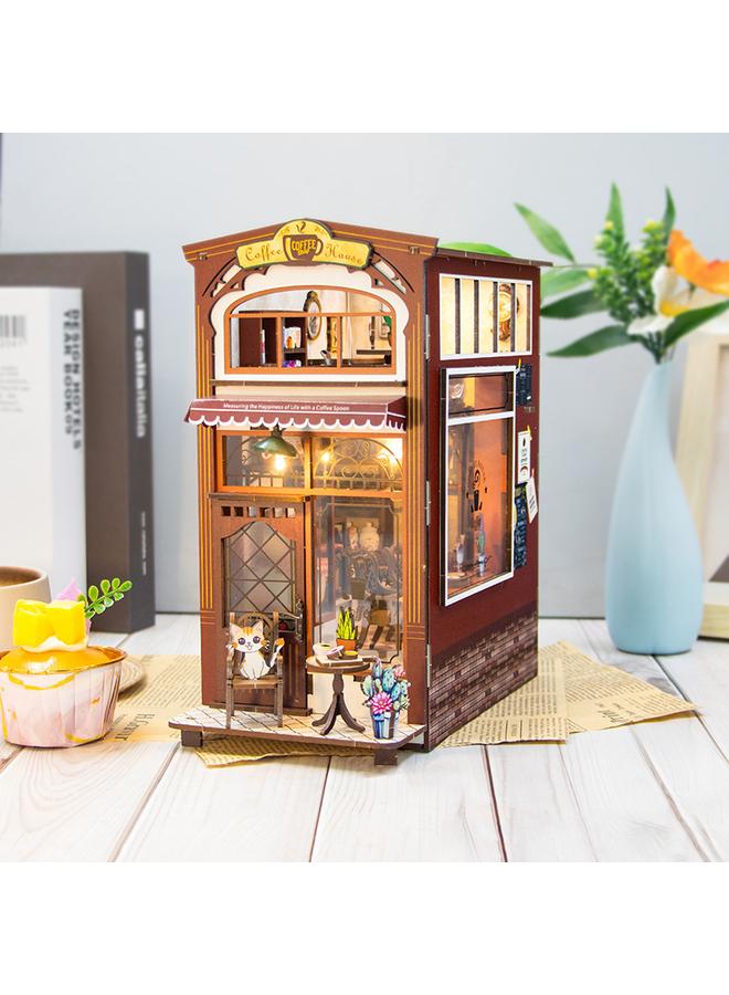 Bluejw Diy Cabin Cafe 3D Assembled Book Stand Building Model Russian Gift Assembled Toys - Image 3