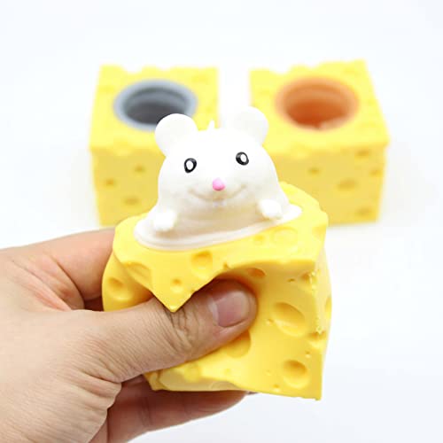 Holgosiu Squishy Cheese Toy Mouse Stress Ball Squishy Rat Squeeze Cheese Fidgets Mice Toy Stress Novelty Toy for ADHD ADD OCD - Image 5