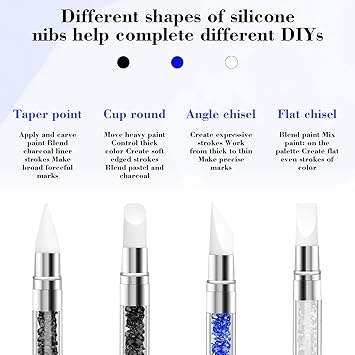 YQQYG 3 PCS Silicone Nail Brush Dual Tipped Nail Art Sculpture Pen Rhinestone Nails Carving Tool 3D Nail Gel Art Tools for Sculpting Gel Shaping Nail Foil Drawing - Image 2
