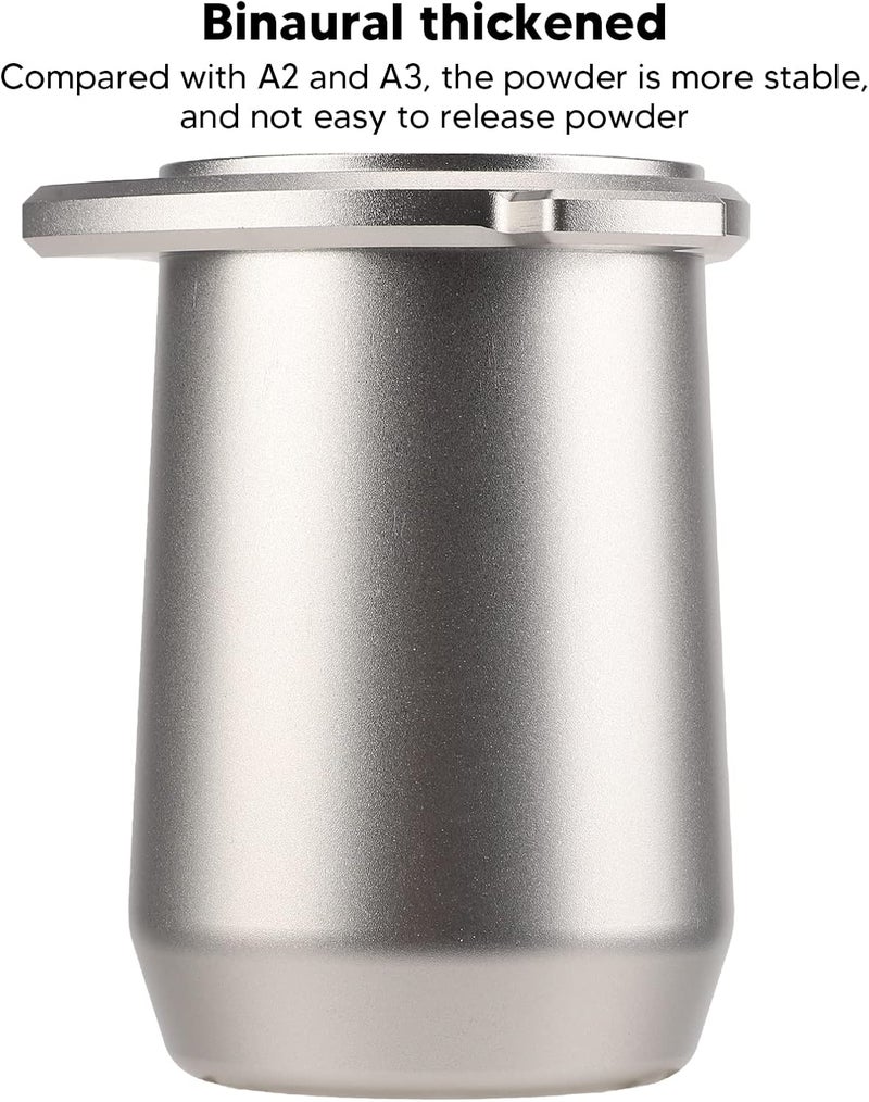 54MM Coffee Dosing Cup, Anti Flying Aluminum Alloy Coffee Dosing Mug, Coffee Powder Feeder Part for Milk Tea Shop, Coffee Shop, Coffee Lovers (Silver) - Image 5