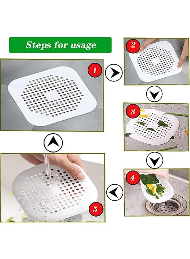 2 x Silicone Drain Protectors, Kitchen Sink Filter with Suction Cup, Bath Drain Cover Filter, Kitchen and Bathroom Sink Filter.  - Image 3