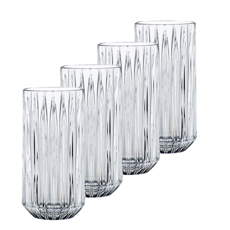 Nachtmann Jules Collection Long Drink Glasses, 13-Ounce, Clear, Made of Crystal Glass, Highball Glass for Cocktails and Other Beverages, Dishwasher Safe, Set of 4 - Image 1