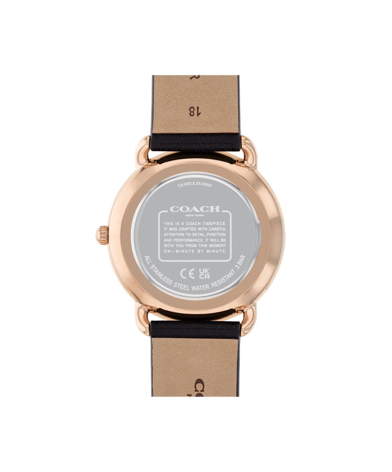 COACH ساعة نسائية دائرية أنالوج بحالة من الفولاذ المطلي بالذهب الوردي الأيوني - Image 3