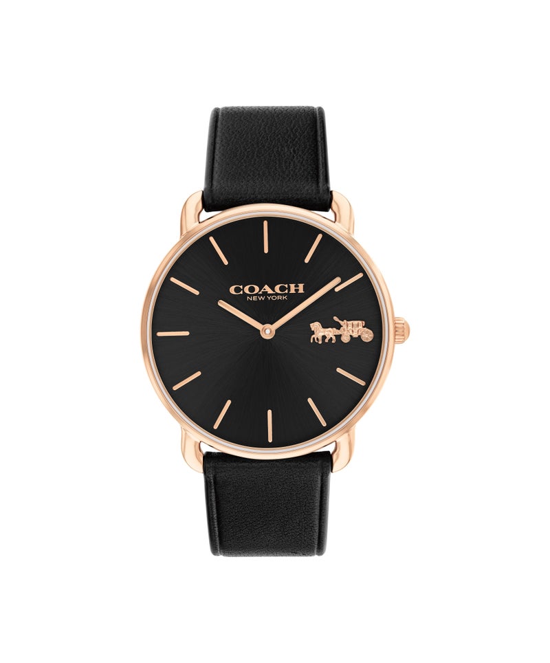COACH ساعة نسائية دائرية أنالوج بحالة من الفولاذ المطلي بالذهب الوردي الأيوني - Image 2