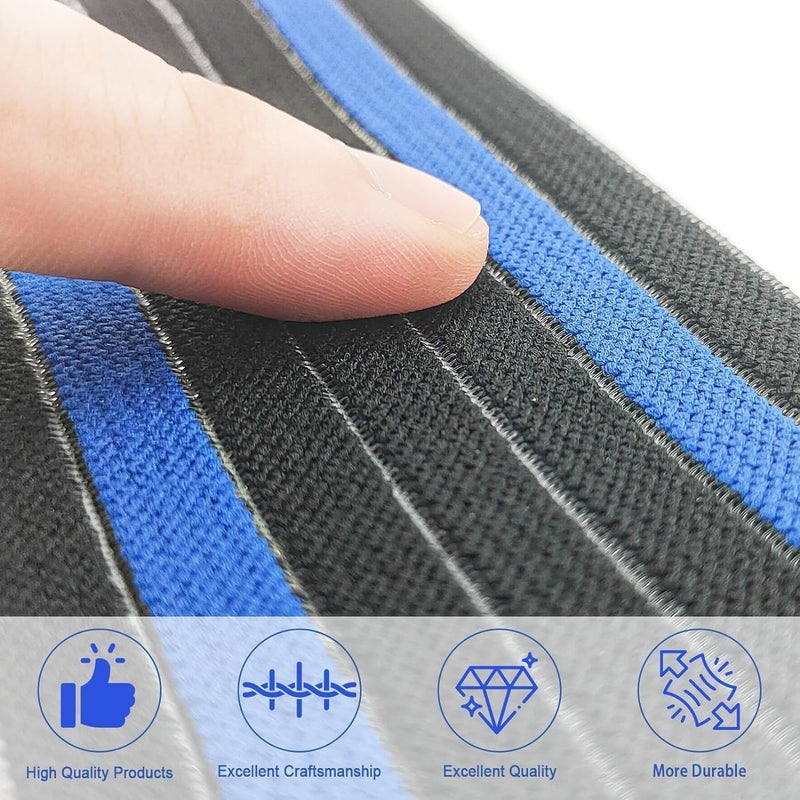 Elitzia High Elastic Wrap Bandage Blue Black Colour Binding Stripes Bands for Fix Pads Beauty Device Patch onto Belly Arm Leg 3 Size 12pcs ETBD012A - Image 3