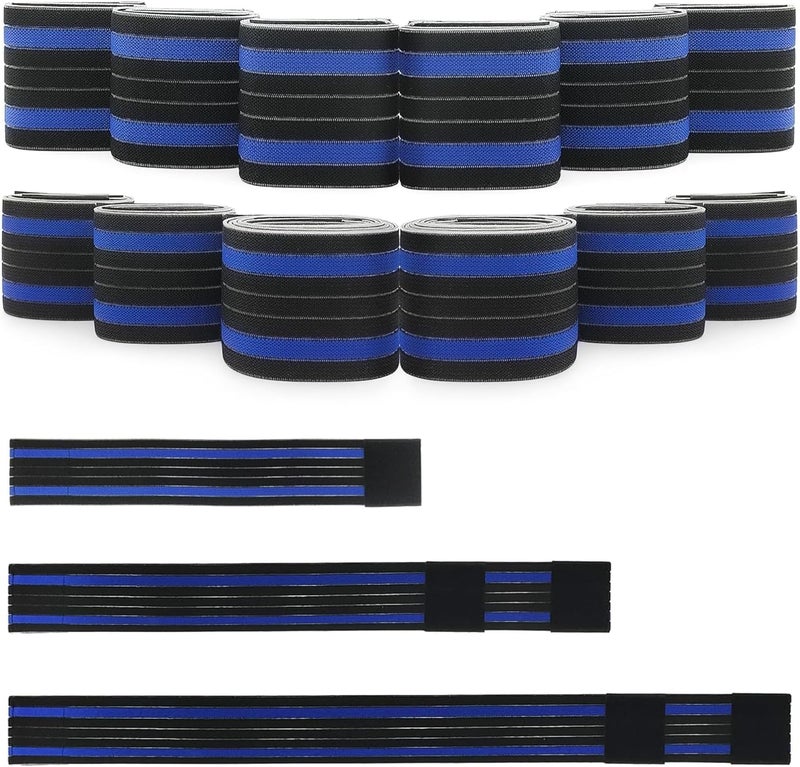 Elitzia High Elastic Wrap Bandage Blue Black Colour Binding Stripes Bands for Fix Pads Beauty Device Patch onto Belly Arm Leg 3 Size 12pcs ETBD012A - Image 1