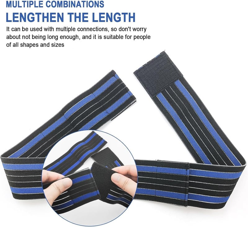 Elitzia High Elastic Wrap Bandage Blue Black Colour Binding Stripes Bands for Fix Pads Beauty Device Patch onto Belly Arm Leg 3 Size 12pcs ETBD012A - Image 5