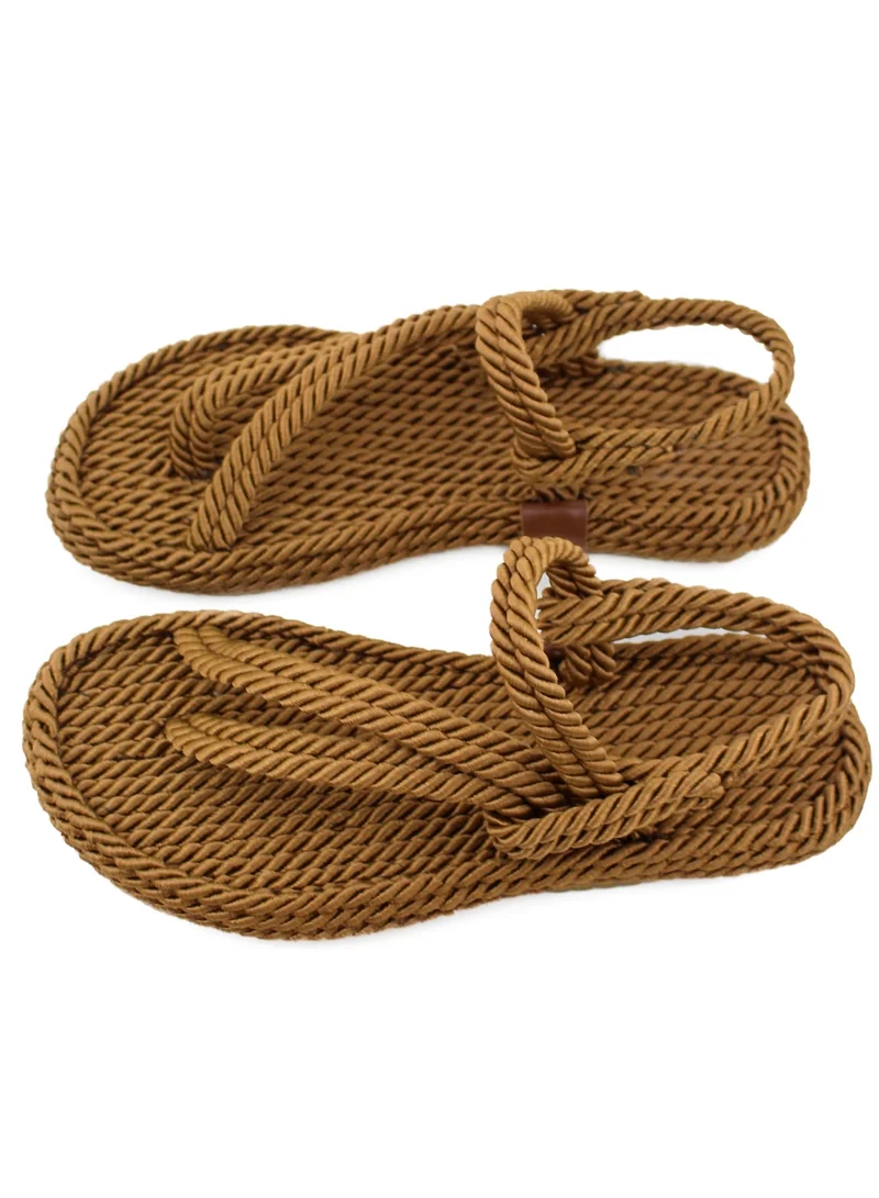 Mumka Rope Sandals Crossed-out - Brown