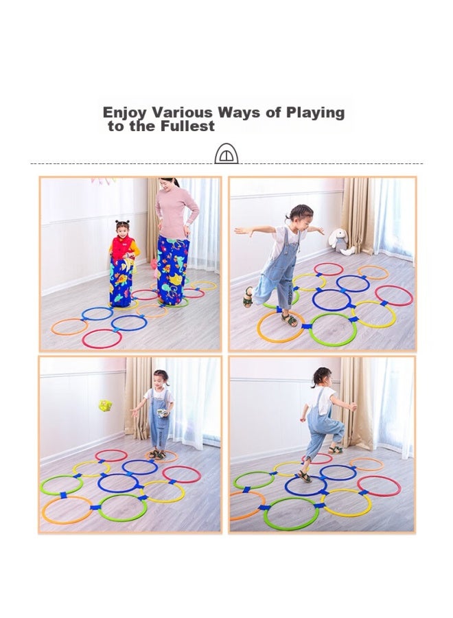 Martin Brothers, Children's Outdoor Toy, Jumping House And Hula Hoop Toy, Kindergarten Sensory Integration And Physical Training, Jumping Grid, 10 Rings + 10 Clips - Image 3