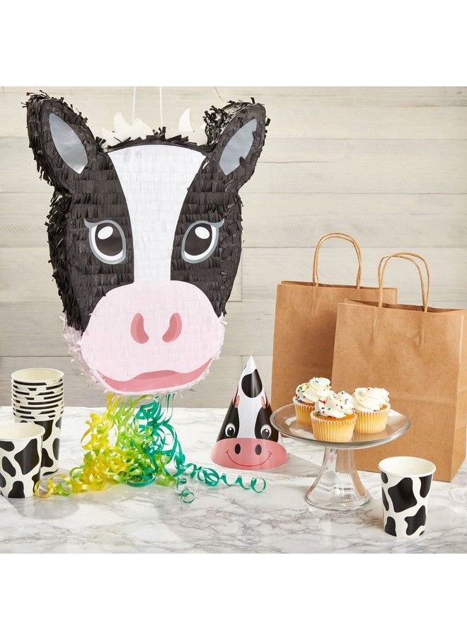 Blue Panda - Pull String Cow Pinata For Farm Birthday Party Decorations Girls And Boys Baby Shower Supplies Decorative Table Centerpieces Games Easy To Fill (Small 16.5X13X3 In) - Image 1