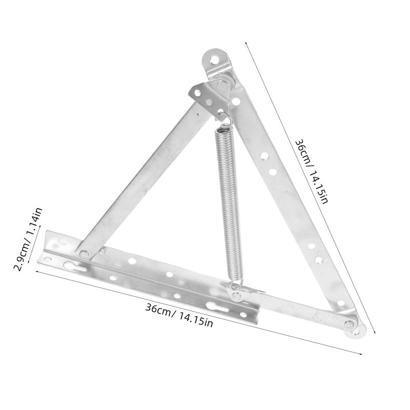 Heavy Duty Zinc Plated Spring Hinges for Bed Frame Sofa and Storage Bracket 2Pcs - Image 3