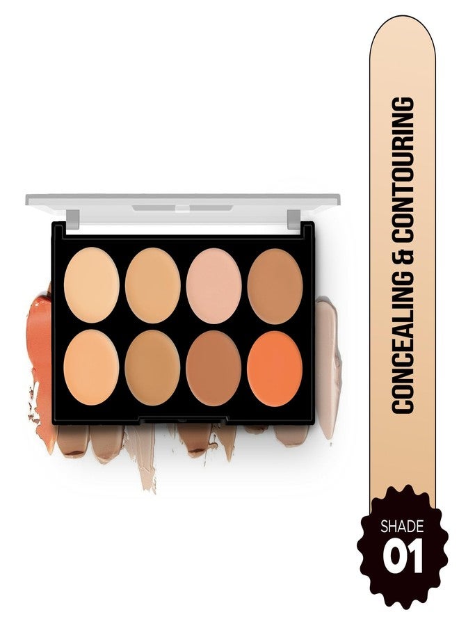 Hilary Rhoda Concealing & Contouring | 8 Shades in Palette | Colour Corrects with High Coverage | Face Palette | Hides Dark Spots & Pigmentation | Buildable Coverage | 12g (Shade-1) - Image 2