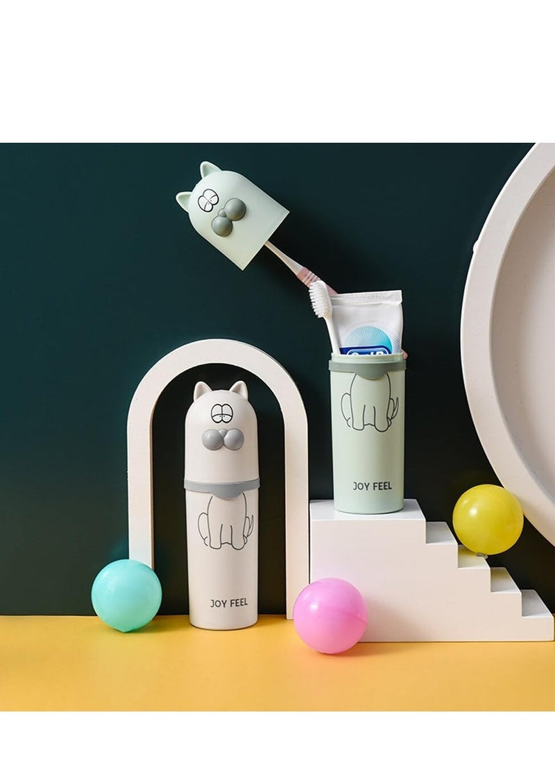 أوزيغالور قطعتين من معدنة الأسنان المسافرة المجموعة محفظة أسنان شخصية للأولاد والبنات أثناء السفر أو المخيم أو الاستخدام اليومي - Image 3