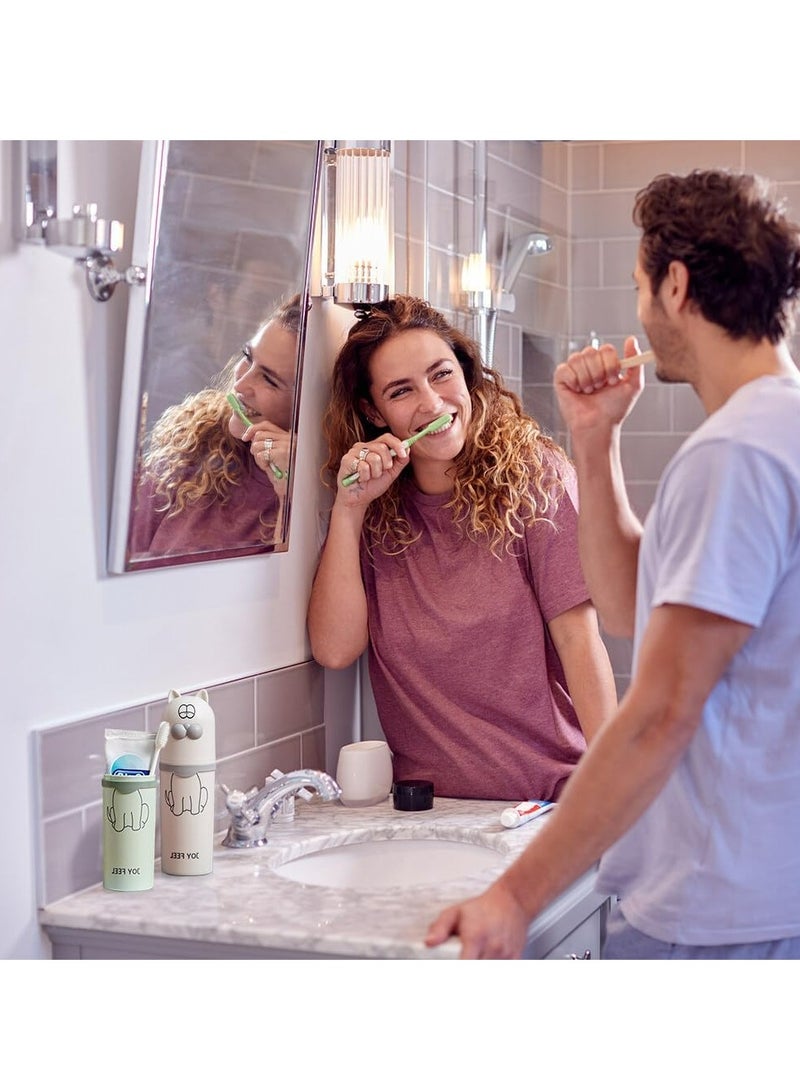 أوزيغالور قطعتين من معدنة الأسنان المسافرة المجموعة محفظة أسنان شخصية للأولاد والبنات أثناء السفر أو المخيم أو الاستخدام اليومي - Image 5