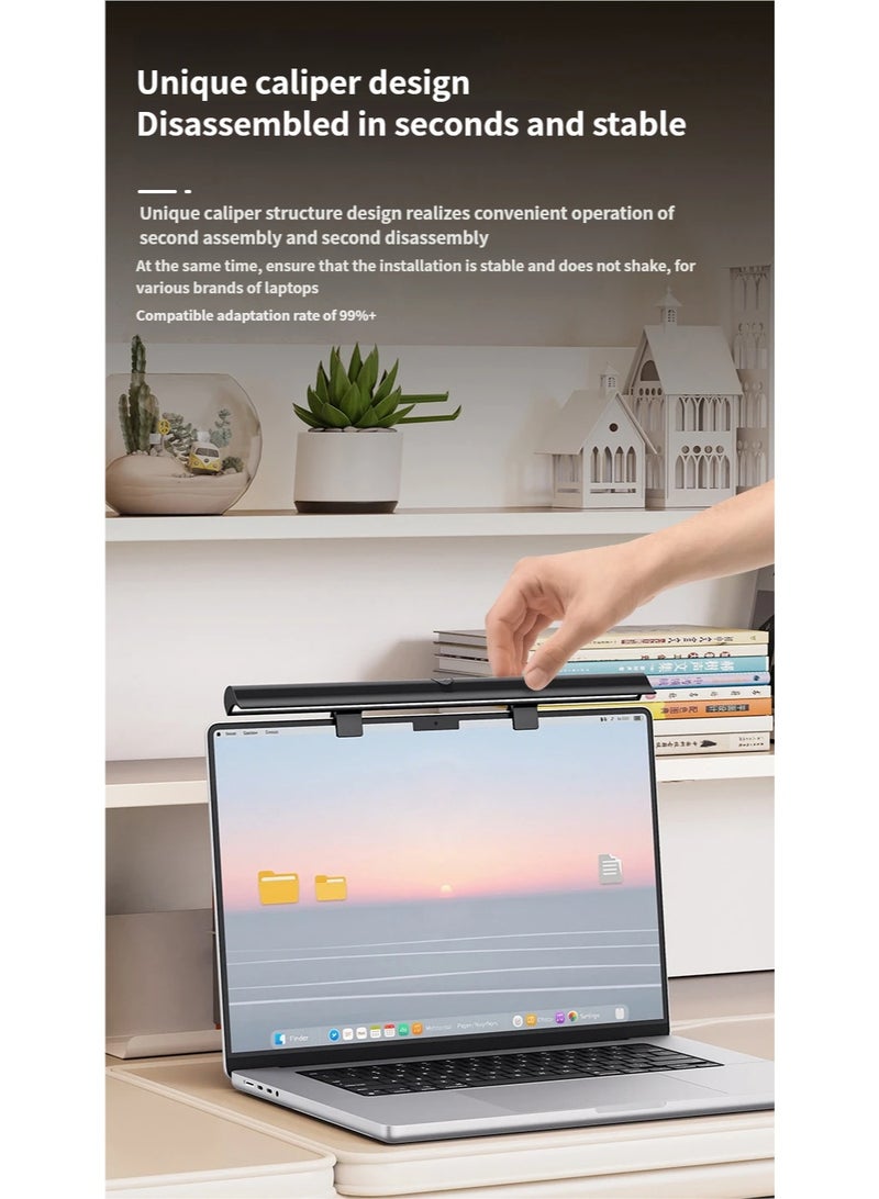 Laptop Screen Bar Light – Anti-Glare Full Spectrum USB-C Monitor Lamp with Touch Dimming & 3 Color Modes for Study, Office & Design - Image 5