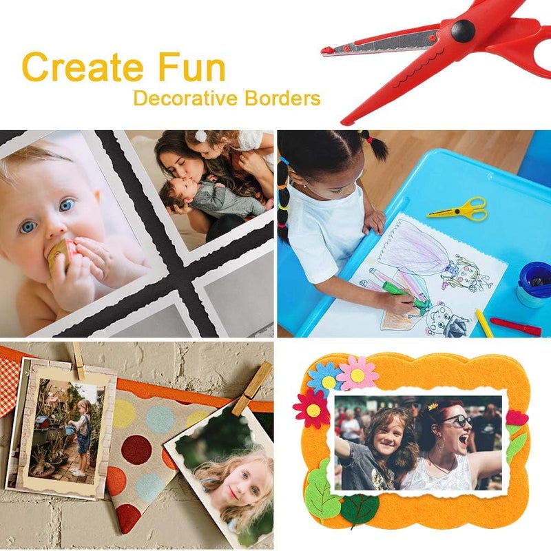 UCEC Craft Scissors - Decorative Edge, 6 Pack Extended Pattern Scissors with Different Designs, Fun for Kids, Teachers, Crafts, Scrapbooking, DIY Photos, Album - Image 4