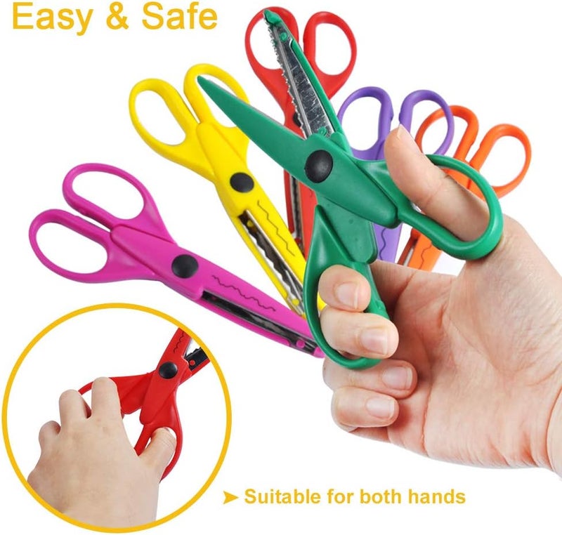 UCEC Craft Scissors - Decorative Edge, 6 Pack Extended Pattern Scissors with Different Designs, Fun for Kids, Teachers, Crafts, Scrapbooking, DIY Photos, Album - Image 5