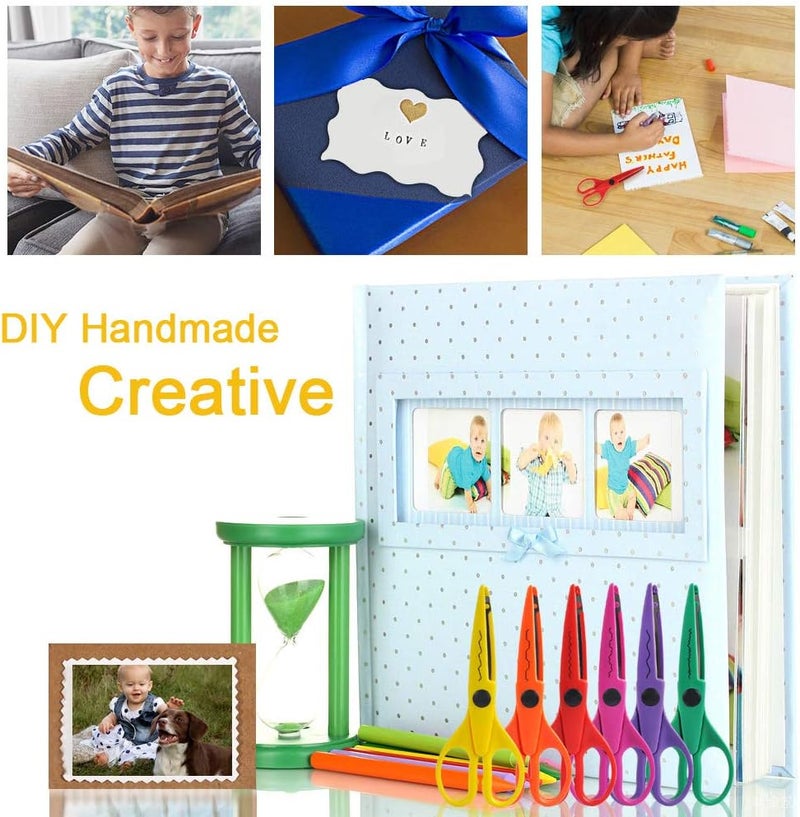 UCEC Craft Scissors - Decorative Edge, 6 Pack Extended Pattern Scissors with Different Designs, Fun for Kids, Teachers, Crafts, Scrapbooking, DIY Photos, Album - Image 3