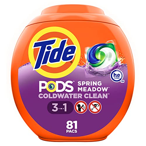Tide Pods He Turbo Laundry Detergent Packs, Spring Meadow, 81 Count - Image 1