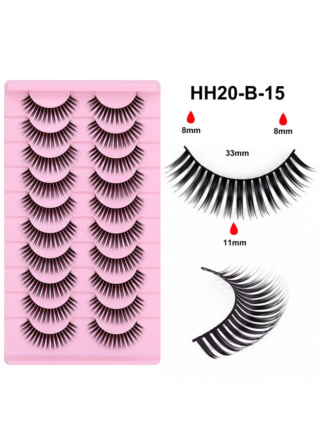 False Eyelashes Do Not Need Glue-free 10 Pairs Of Acrylic Natural Simulation Black Stem Fine Stem Cartoon Eyelashes A Piece Of Cos Makeup
