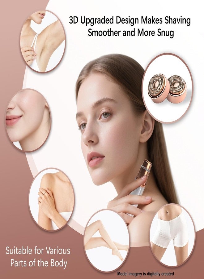ايجالي مجموعة من 6 رؤوس بديلة من الجيل الثاني متوافقة مع جهاز إزالة شعر الوجه فلوليس، رؤوس شفرات بديلة متوافقة مع جهاز إزالة الشعر فلوليس من فينيشينج تاتش من الجيل الثاني - Image 3