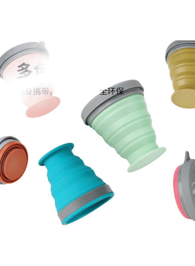 M Square Folding Cup, Portable Travel Silicone Cup And Bowl, Food-Grade Ramen Bowl, Camping Outdoor Picnic Baby Bowl, Qingshui Blue - Image 2