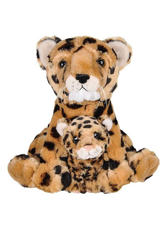 Rhode Island Novelty 11 Inch And 5 Inch Birth Of Life Cheetah Mom/Dad Cheetah With Baby Cheetah Plush  - Image 1