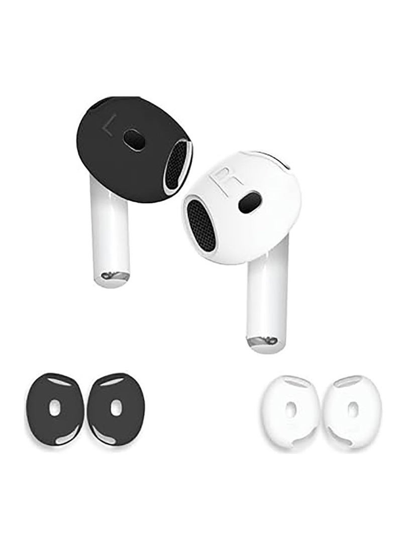 Generic 2 Pairs Cover for AirPods 4 Anti Scratches Add Grip Sport Ear Tips Compatible with AirPods 4th Generation (White and Black)  - Image 1