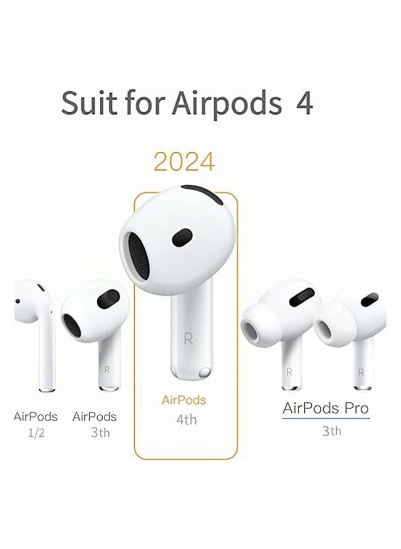 Generic 2 Pairs Cover for AirPods 4 Anti Scratches Add Grip Sport Ear Tips Compatible with AirPods 4th Generation (White and Black)  - Image 2