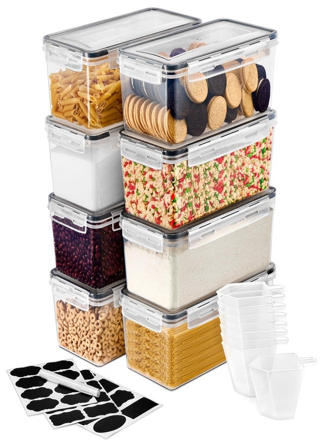 Sorbus Food Storage Containers - Pack of 8 - Air Tight, Four-Way Snap Lids Keeps Food Fresh - Store Cereal, Pasta, Flour, Nuts, Candy - Durable Plastic Kitchen Pantry Bins - Image 1