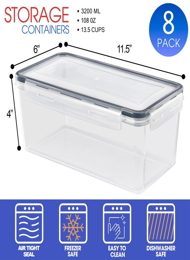Sorbus Food Storage Containers - Pack of 8 - Air Tight, Four-Way Snap Lids Keeps Food Fresh - Store Cereal, Pasta, Flour, Nuts, Candy - Durable Plastic Kitchen Pantry Bins - Image 4