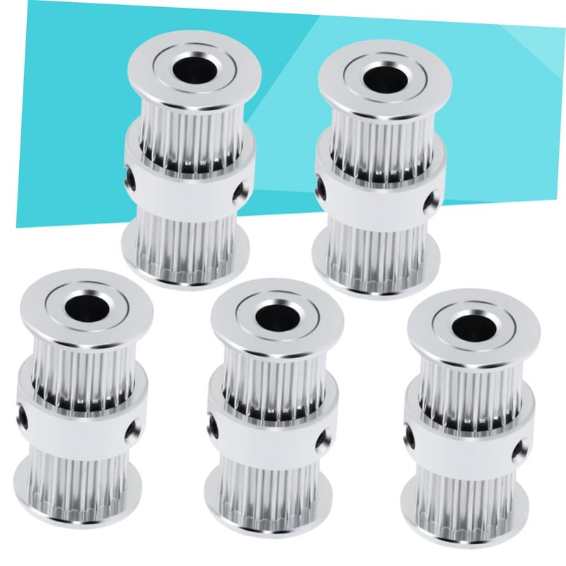 5Pcs 20 Teeth Aluminum Alloy 2GT Timing Belt Idler Pulley 5mm Bore Drive Gear for 3D Printers - Image 3