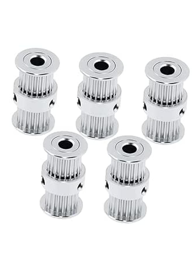 5Pcs 20 Teeth Aluminum Alloy 2GT Timing Belt Idler Pulley 5mm Bore Drive Gear for 3D Printers - Image 1