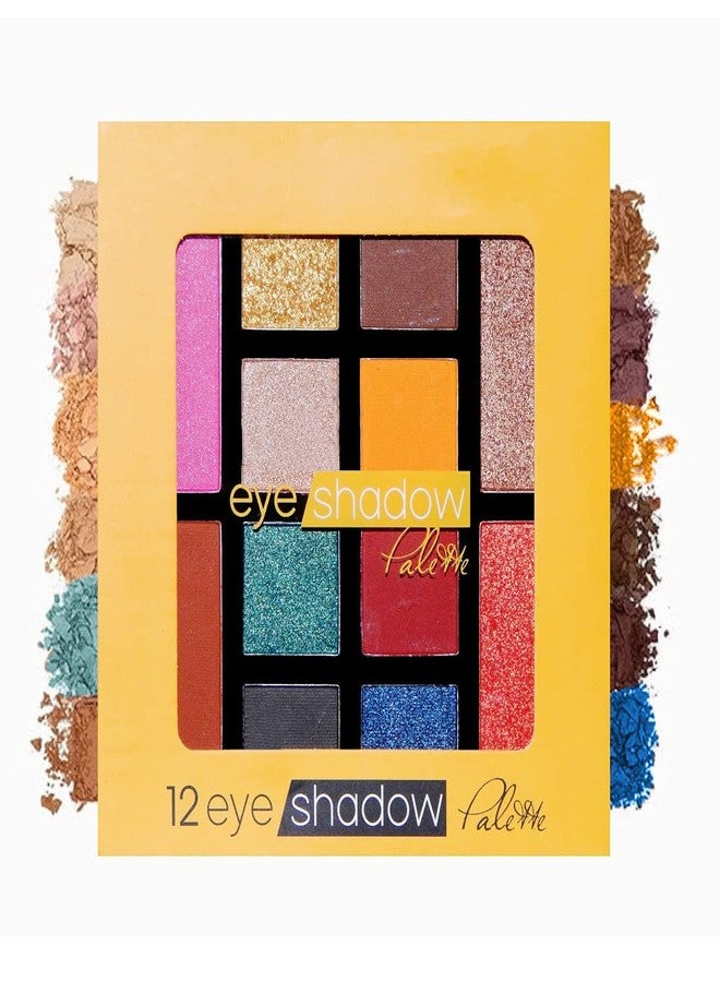 PROTYA LONDON eye shadow with blusher and bronzer,highlighter and bronzer Eye shadow 12 color palette, Multicolor, Matte, Velvet & Shimmery Finish - Image 1