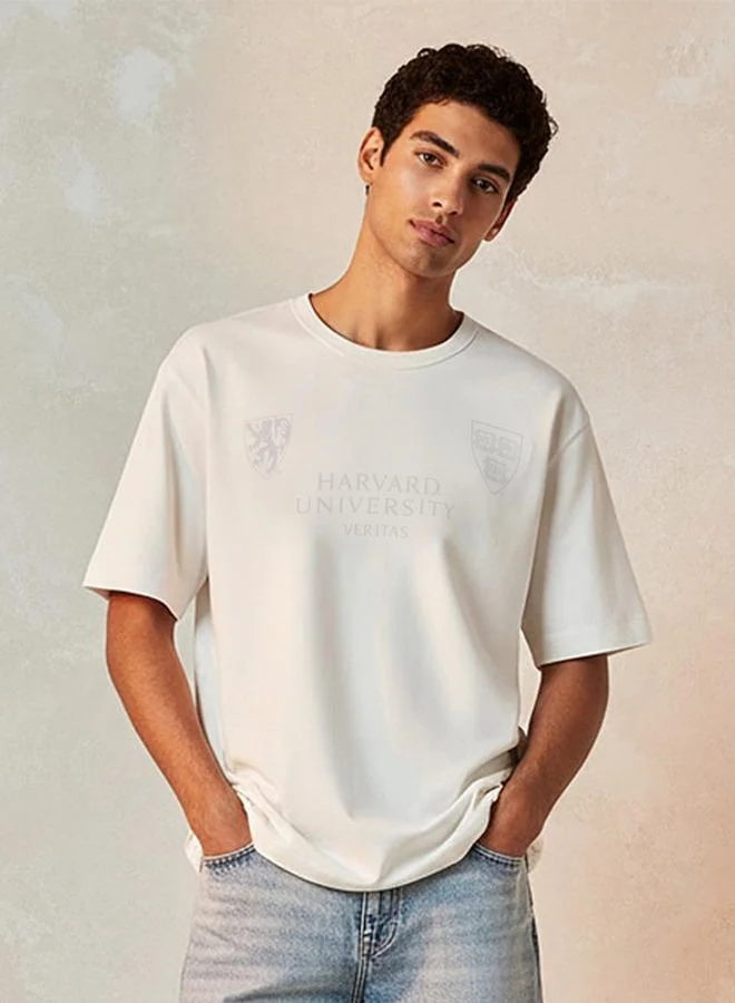 SP Characters Harvard University Regular Fit Crew Neck Short Sleeves T-shirt