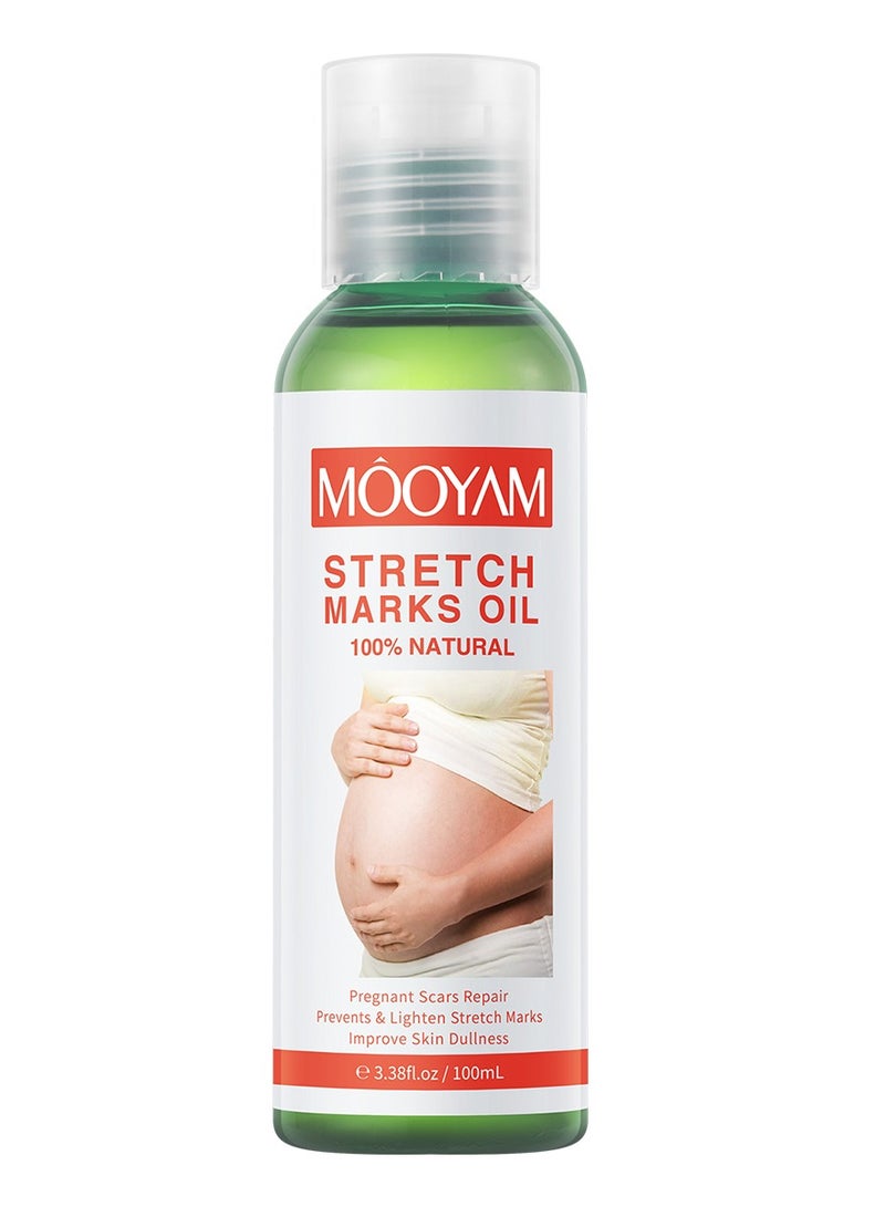 MOOYAM Stretch Marks Oil Natural for Pregnant Scars Repair Prevents and Lighten Stretch Marks Improves Skin Elasticity and Dullness for Women and Men 100ml - Image 2