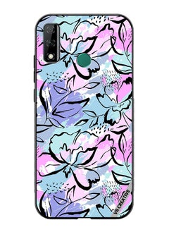 Protective Case Cover For Huawei Y8s Abstract Flowers Print Design Multicolour