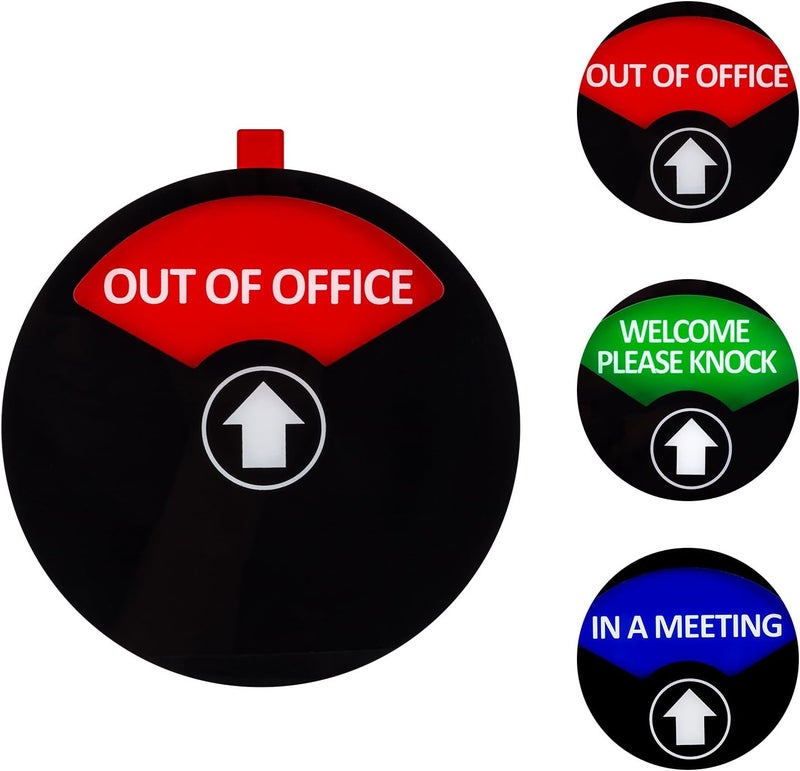 Kichwit Privacy Sign for Office In a Meeting Out of Office Welcome Please Knock 5 Inch Black - Image 1