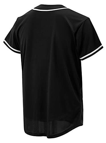 Atonmore Baseball Jersey for Men and Women, Baseball Shirts for Custom Button up Shirt,Hipster Hip Hop Sports Uniforms(Black,XS) - Image 3