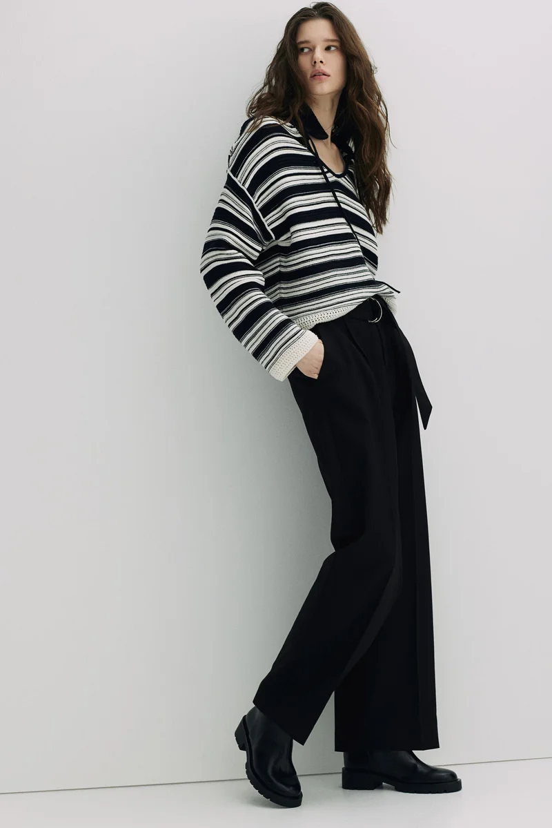 اتش اند ام Belted tailored trousers