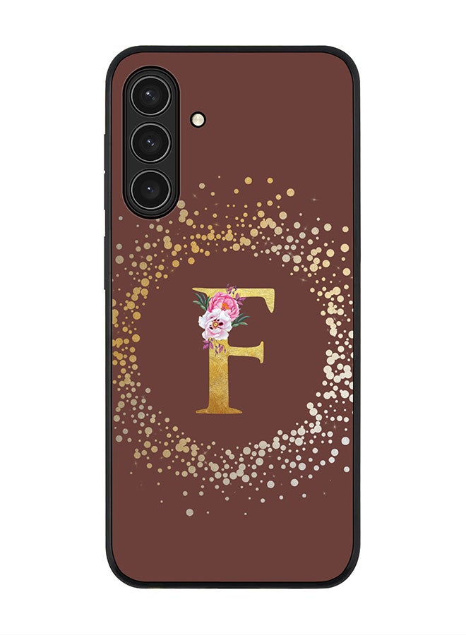 Stylizedd For Samsung Galaxy A26 5G Case,Slim fit Camera Protection, Shockproof Thin Phone cover  - Custom Monogram Floral - F  (Brown ) - Image 1
