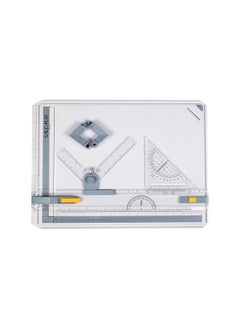 Salemar Inch Scale A3 Drafting Table Drawing Board, Drawing Tool Set Graphic Architectural Sketch Board With Parallel Motion, Set Square, Clamps, Protractor, Anti Slip Support Legs, Sliding Ruler