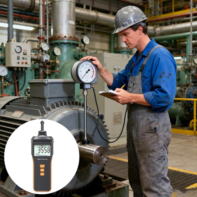 Contact RPM Meter with LCD Display Backlight, 4 Contacts Probes, Auto Ranging, 1.0~19999 RPM, Ip43 Splash Resistant - Image 5