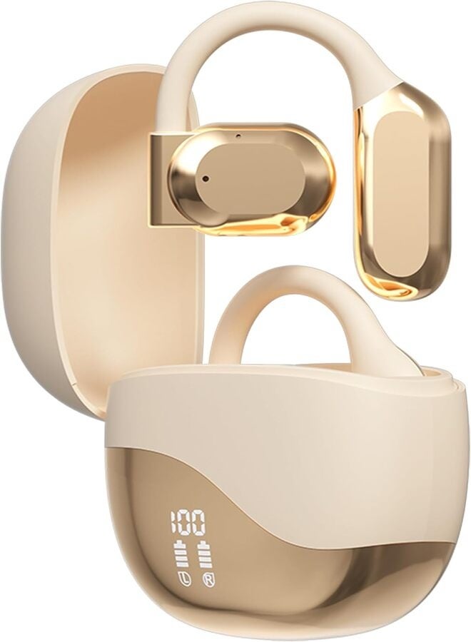 Wireless Bluetooth Earbuds 5.3 Headphones with Mic & LED Display, Sport Ear Hook Earphones, Noise Cancelling, Deep Bass, Touch Control, Long Playtime Charging Case - Image 1