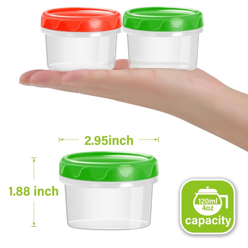 EONJOE 4oz Plastic Containers with Lids Reusable Dishwasher Freezer Safe Airtight 12-Pack - Image 2