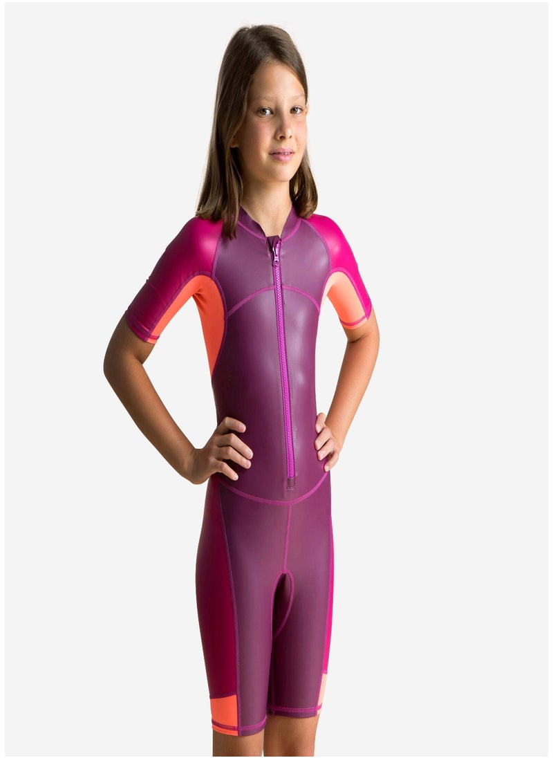 NABAIJI NABAIJI by DECATHLON, Girls Swimming Shorty Secure Fit & Quick-Dry Purple Pink  - Image 1