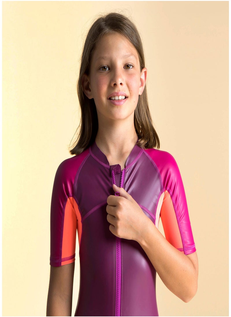 NABAIJI NABAIJI by DECATHLON, Girls Swimming Shorty Secure Fit & Quick-Dry Purple Pink  - Image 4