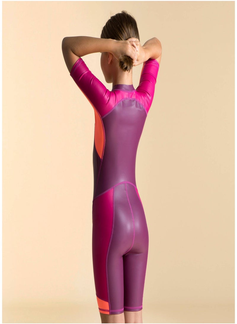 NABAIJI NABAIJI by DECATHLON, Girls Swimming Shorty Secure Fit & Quick-Dry Purple Pink  - Image 3